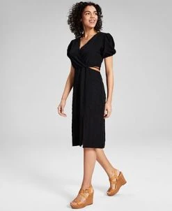 And Now This Women's Puff-Sleeve Cutout Midi Dress 8 And Now This Women's Puff-Sleeve Cutout Midi Dress -Anne Klein Sales Store 23773220 fpx