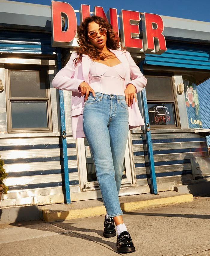 Steve Madden Women's Kaira One-Button Boyfriend Blazer 4 Steve Madden Women's Kaira One-Button Boyfriend Blazer - Image 4