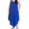 Vince Camuto Plus Size Angled-Hem Tie-Strap Jumpsuit