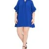 Vince Camuto Plus Size 3/4-Sleeve Ruffle-Cuff Dress