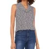 Vince Camuto Women's Printed Turtleneck Sleeveless Top