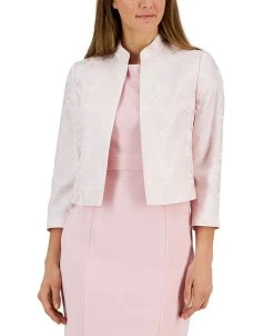 Kasper Women's Floral Jacquard Open-Front 3/4-Sleeve Jacket -Anne Klein Sales Store 23776301 fpx