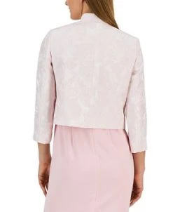Kasper Women's Floral Jacquard Open-Front 3/4-Sleeve Jacket -Anne Klein Sales Store 23776552 fpx