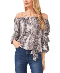 Vince Camuto Women's Off-The-Shoulder Bubble-Sleeve Top