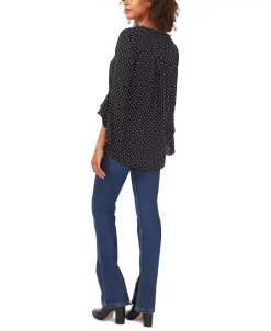 Vince Camuto Women's Printed V-Neck Flutter Sleeve Top -Anne Klein Sales Store 23776633 fpx