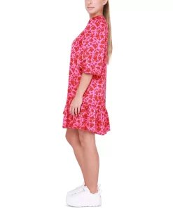 Black Tape Light Satin V-Neck Ruffled-Hem Mini Dress -Anne Klein Sales Store 23776682 fpx