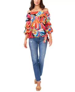Vince Camuto Women's Off-The-Shoulder Bubble-Sleeve Top -Anne Klein Sales Store 23776751 fpx