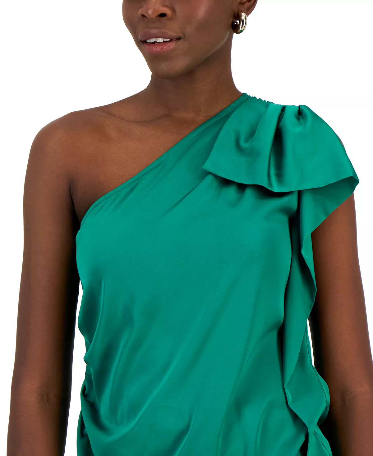 INC International Concepts Women's One-Shoulder Ruffled Top, Created For Macy's 2 INC International Concepts Women's One-Shoulder Ruffled Top, Created For Macy's - Image 2