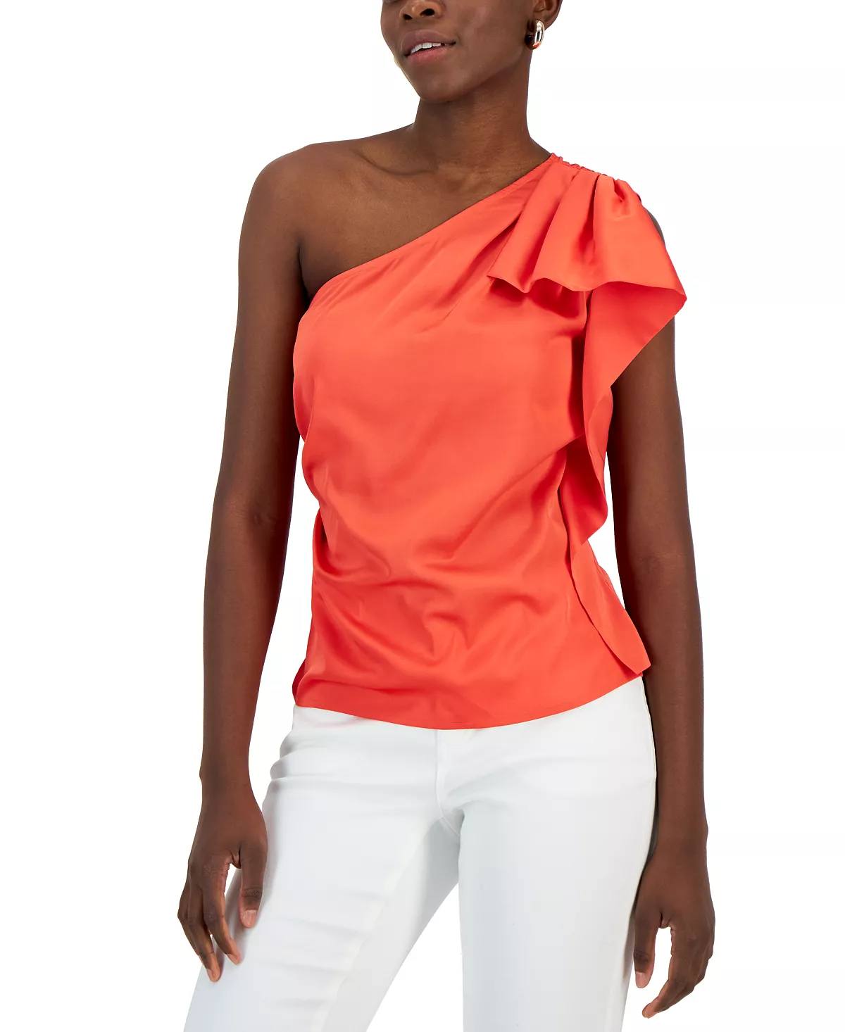 INC International Concepts Women's One-Shoulder Ruffled Top, Created For Macy's 1 INC International Concepts Women's One-Shoulder Ruffled Top, Created For Macy's