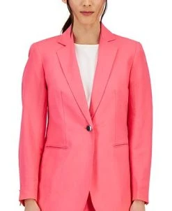 Anne Klein Women's Linen-Blend One-Button Blazer 7 Anne Klein Women's Linen-Blend One-Button Blazer -Anne Klein Sales Store 23777090 fpx