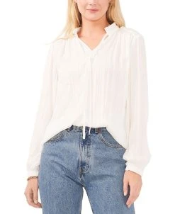 Vince Camuto Women's Split Neck Long-Sleeve Top