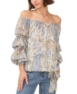 Vince Camuto Women's Off-The-Shoulder Bubble-Sleeve Top