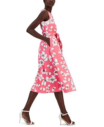 Anne Klein Women's Floral-Print Fit & Flare Midi Dress 3 Anne Klein Women's Floral-Print Fit & Flare Midi Dress - Image 3