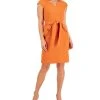Kasper Women's V-Neck Belted Cap-Sleeve Sheath Dress