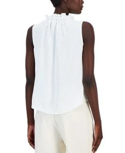Anne Klein Women's Ruffle-Trim Tie-Neck Sleeveless Blouse -Anne Klein Sales Store 23777435 fpx