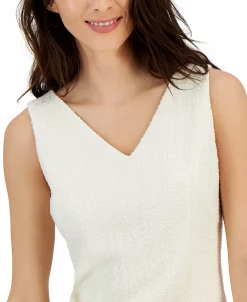 Anne Klein Women's Tweed Sleeveless V-Neck Sheath Dress -Anne Klein Sales Store 23777453 fpx