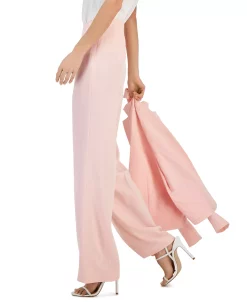 Anne Klein Women's Crepe De Chine High-Rise Wide-Leg Pants With Pleats