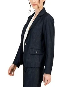 Anne Klein Women's Denim One-Button Jacket -Anne Klein Sales Store 23777493 fpx