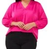 Vince Camuto Plus Size V-Neck 3/4-Sleeve Blouse