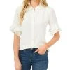 CeCe Ruffle-Sleeve Shirt