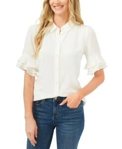 CeCe Ruffle-Sleeve Shirt
