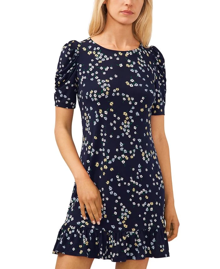 CeCe Women's Printed Puff-Sleeve Pullover Knit Dress 1 CeCe Women's Printed Puff-Sleeve Pullover Knit Dress