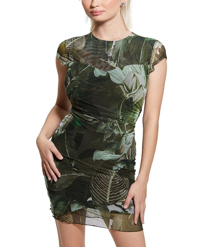 Guess Women's Eco Aida Mesh Short Sleeve Dress 1 Guess Women's Eco Aida Mesh Short Sleeve Dress