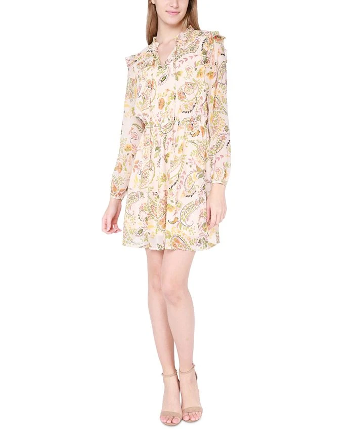 Black Tape Women's Printed Smocked-Waist Minidress 1 Black Tape Women's Printed Smocked-Waist Minidress