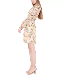 Black Tape Women's Printed Smocked-Waist Minidress 6 Black Tape Women's Printed Smocked-Waist Minidress -Anne Klein Sales Store 23806966 fpx