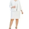 Kasper Plus Size Open-Front 3/4-Sleeve Stretch Blazer & Round-Neck Sleeveless Sheath Stretch Dress