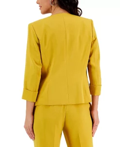 Kasper Women's Stretch Crepe Open-Front Roll-Sleeve Jacket -Anne Klein Sales Store 23828856 fpx