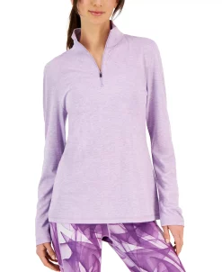 ID Ideology Women's Essentials Quarter-Zip Top, Created For Macy's 10 ID Ideology Women's Essentials Quarter-Zip Top, Created For Macy's -Anne Klein Sales Store 23850809 fpx