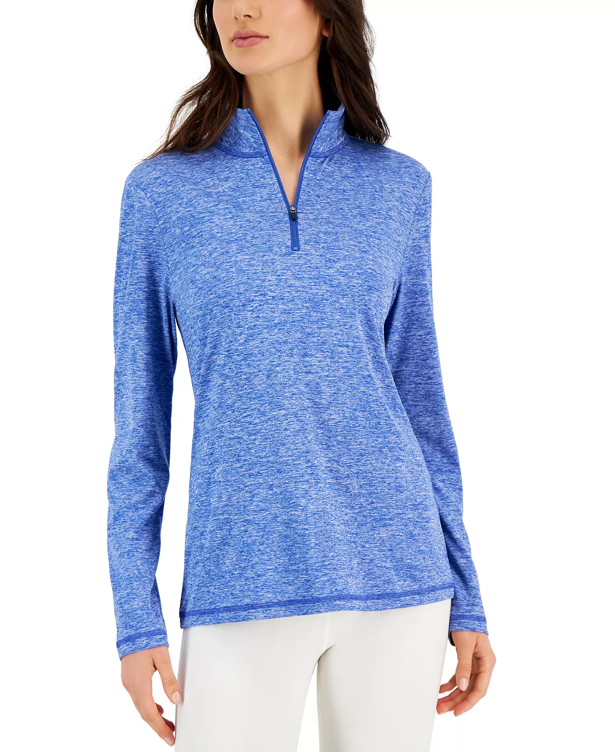 ID Ideology Women's Essentials Quarter-Zip Top, Created For Macy's 4 ID Ideology Women's Essentials Quarter-Zip Top, Created For Macy's - Image 4