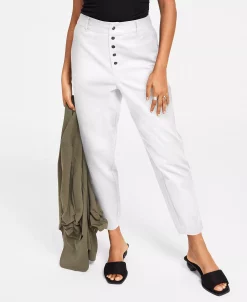 Bar III Women's Button Fly High Rise Tapered Pants, Created For Macy's -Anne Klein Sales Store 23872681 fpx
