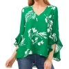 Vince Camuto Women's Floral Whisper Printed Flutter-Sleeve Blouse