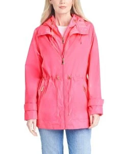 Kate Spade New York Women's Short Anorak With Hooded Bib Jacket
