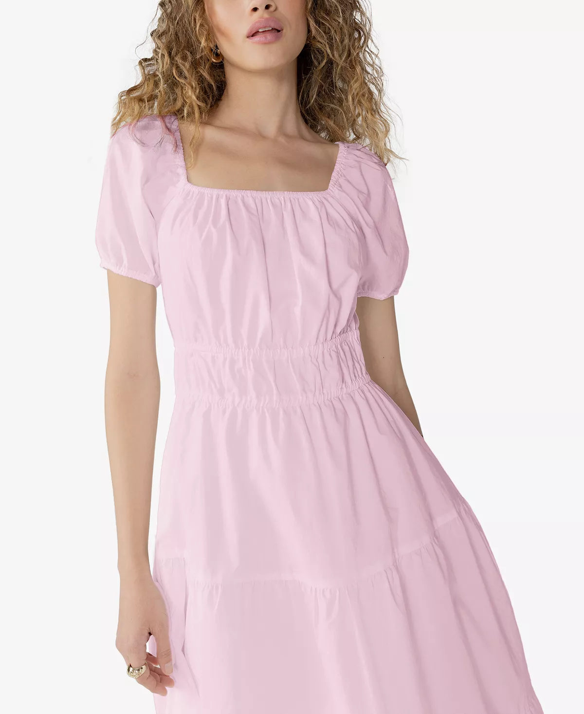 Sanctuary Women's Solid Tie-Back Tiered Midi Dress 3 Sanctuary Women's Solid Tie-Back Tiered Midi Dress - Image 3