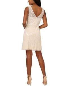 Adrianna Papell Women's Boat-Neck Beaded Sleeveless Dress -Anne Klein Sales Store 23931828 fpx