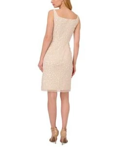 Adrianna Papell Women's Beaded Square-Neck Sleeveless Dress -Anne Klein Sales Store 23931877 fpx