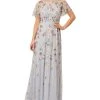Adrianna Papell Women's Embellished Flutter-Sleeve Gown