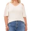 Vince Camuto Plus Size Flutter-Sleeve Cold-Shoulder Top