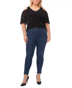 Vince Camuto Plus Size Flutter-Sleeve Cold-Shoulder Top -Anne Klein Sales Store 23939228 fpx