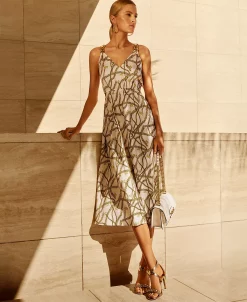 Michael Kors Women's Logo-Print Chain Cutout Dress 10 Michael Kors Women's Logo-Print Chain Cutout Dress -Anne Klein Sales Store 24033761 fpx