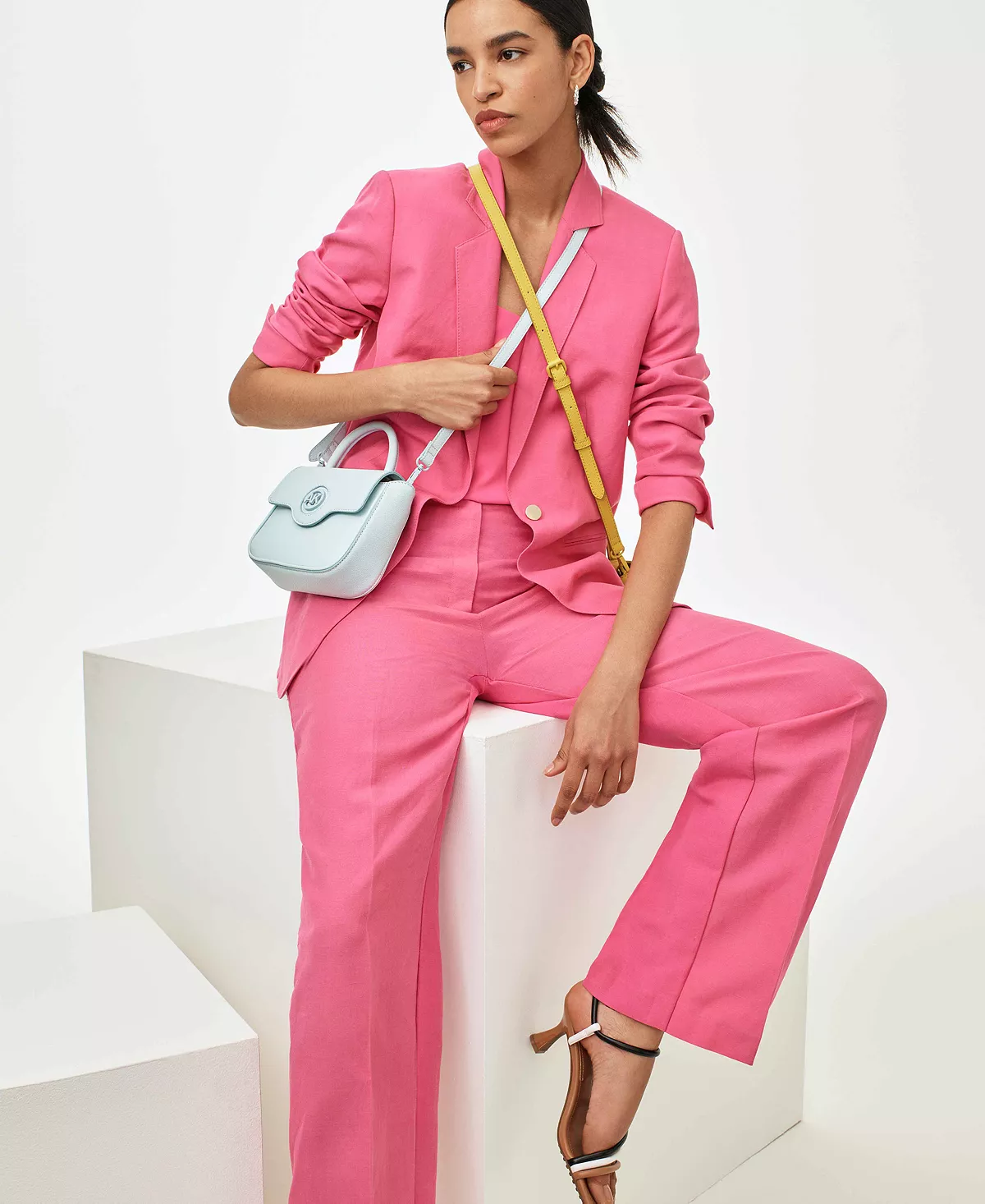 Anne Klein Women's Linen-Blend One-Button Blazer 4 Anne Klein Women's Linen-Blend One-Button Blazer - Image 4