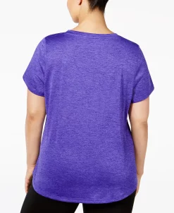 ID Ideology Women's Essentials Rapidry Heathered Performance T-Shirt, XS-4X, Created For Macy's -Anne Klein Sales Store 3735355 fpx