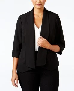 Kasper Plus Size Open-Front Soft Blazer