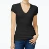 INC International Concepts Women's Ribbed V-Neck Top, Created For Macy's