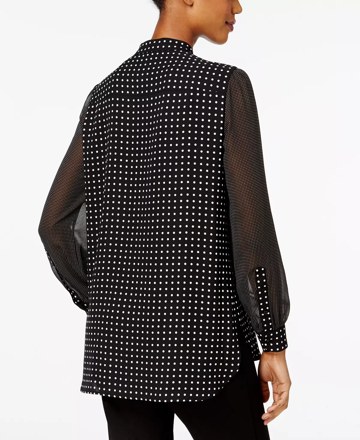 Anne Klein Sheer Dot-Print Blouse 2 Anne Klein Sheer Dot-Print Blouse - Image 2