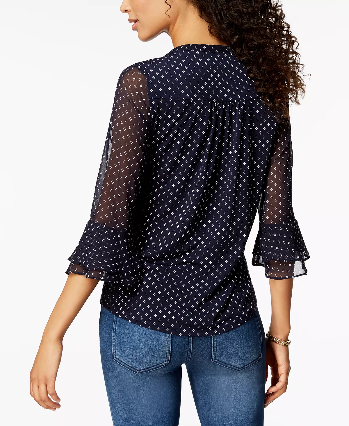 Charter Club Women's Printed Pintuck Top, Created For Macy's 2 Charter Club Women's Printed Pintuck Top, Created For Macy's - Image 2
