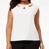 Kasper Plus Size Crossover Cutout Top